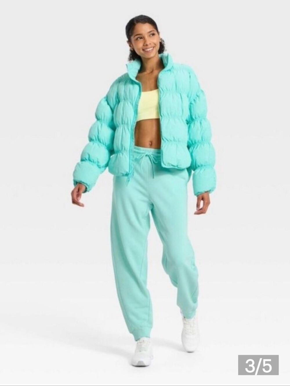 NWT!! Light Aqua Puffer Jacket . Size M